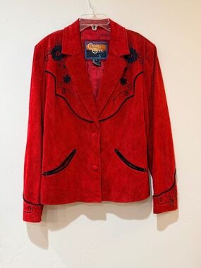 Cripple Creek Vintage Suede Leather Western Jacket Embroidered Women's L